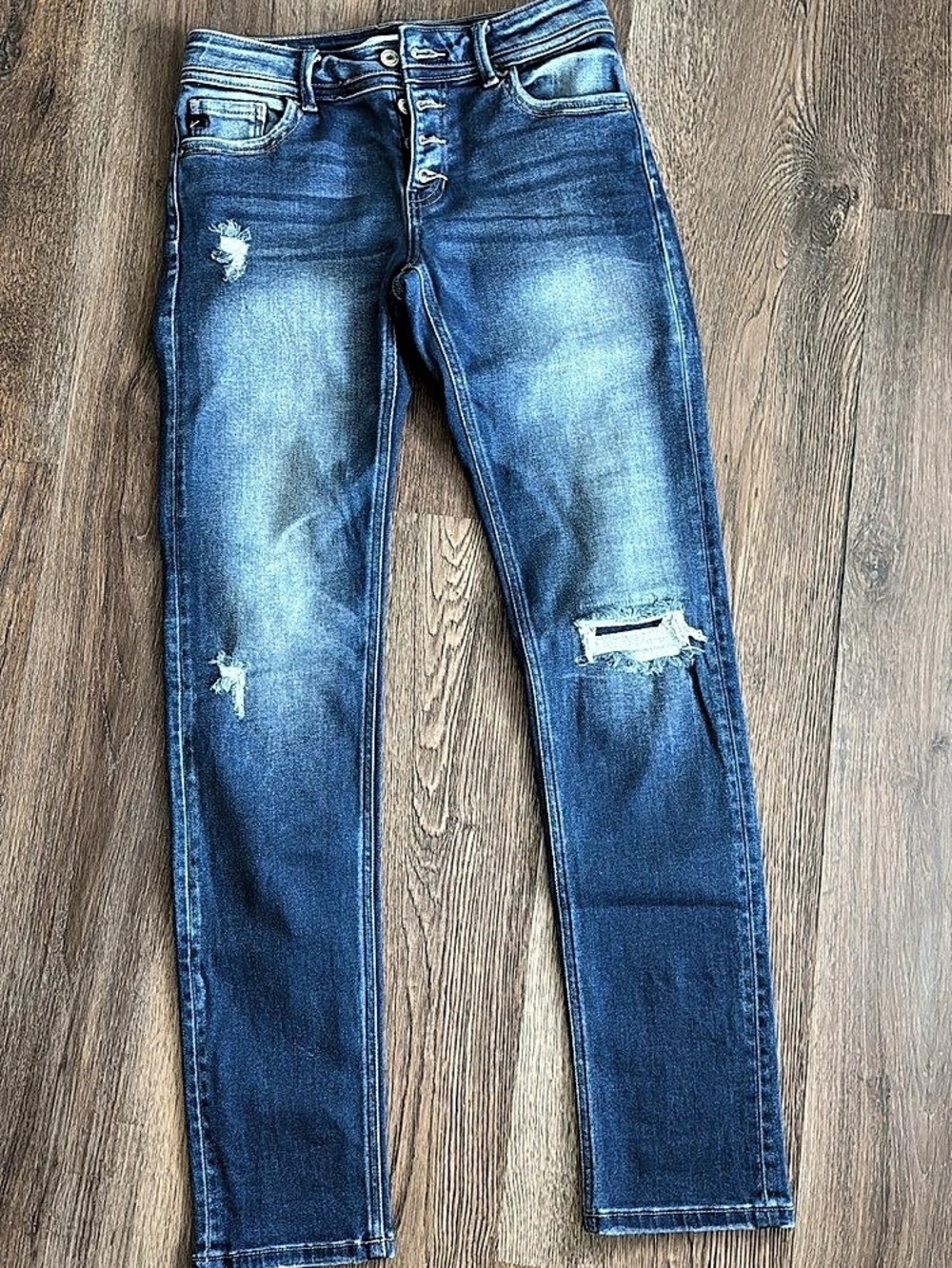 Kancan Distressed Blue Skinny Jeans